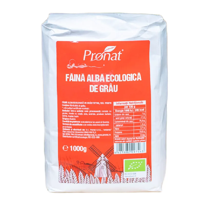 Faina alba de grau bio, tip 700, 1kg, Pronat — preț și oferte