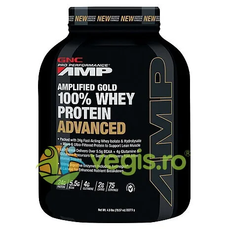 Proteina din Zer Advanced cu Aroma de Ciocolata Pro Performance Amp Gold 2325g GNC — preț și oferte