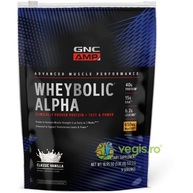 Proteina din Zer cu Aroma de Vanilie Amp Wheybolic Alpha 537.3g GNC — preț și oferte