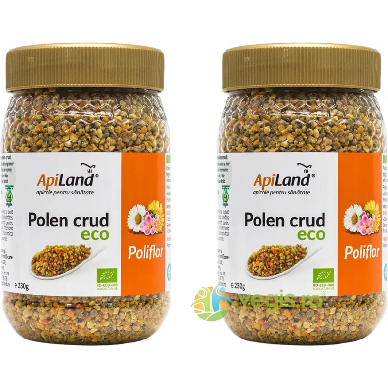 Pachet Polen Crud Poliflor Ecologic/Bio 230g+230g APILAND — preț și oferte