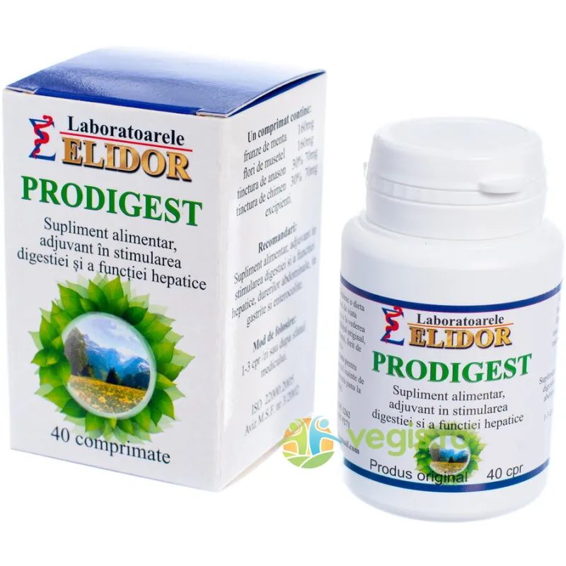 Prodigest (Stimularea Digestiei si a Functiei Hepatice) 40cpr ELIDOR — preț și oferte