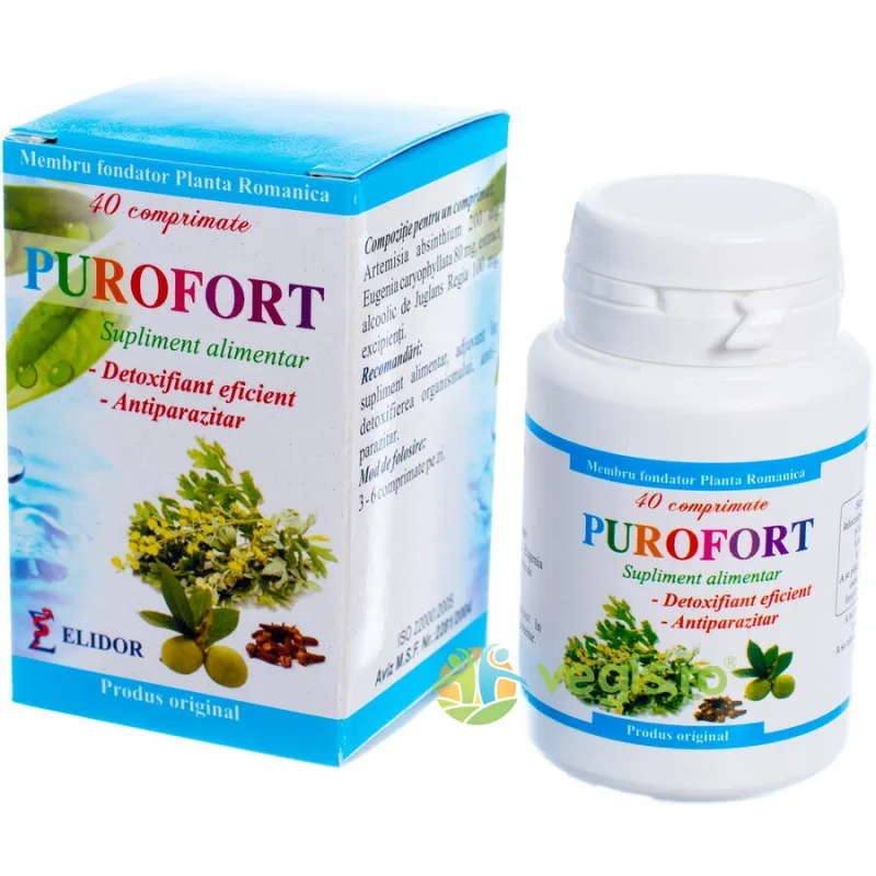 Purofort (Antiparazitar, Detoxifiant) 40cpr ELIDOR — preț și oferte