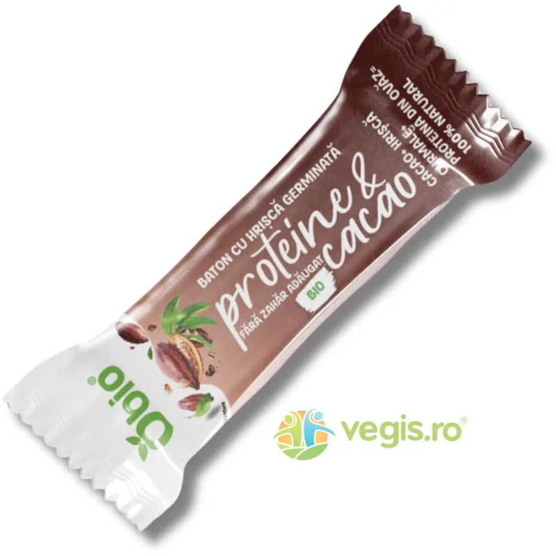 Baton cu Hrisca Germinata, Proteine si Cacao Ecologic/Bio 35g OBio — preț și oferte