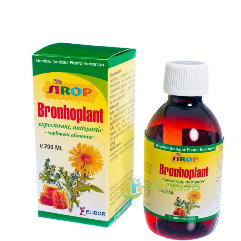 Sirop Bronhoplant (Expectorant, Antispastic) 200ml ELIDOR — preț și oferte