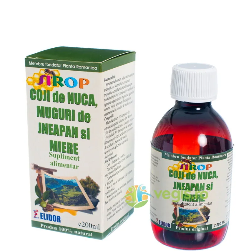 Sirop de Coji de Nuca, Jneapan si Miere 200ml ELIDOR — preț și oferte