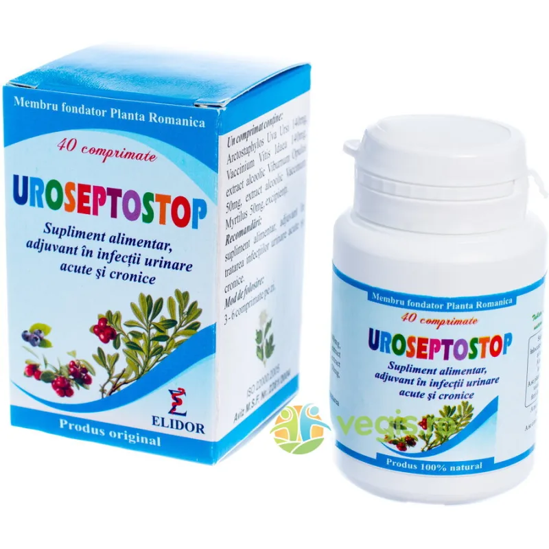 Uroseptostop (Infectii Urinare Acute si Cronice) 40cpr ELIDOR — preț și oferte