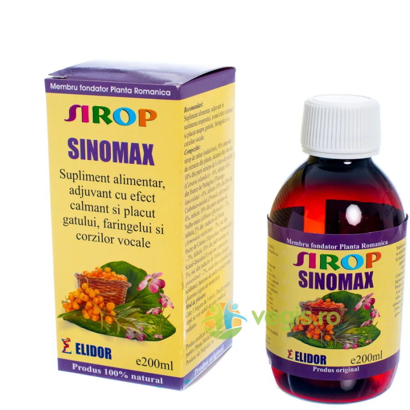Sirop Sinomax (Sustine Respiratia) 200ml ELIDOR — preț și oferte