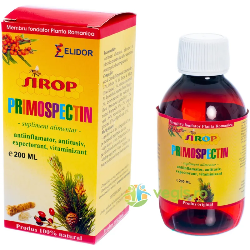 Sirop Primospectin (Antiinflamator, Antitusiv) 200ml ELIDOR — preț și oferte