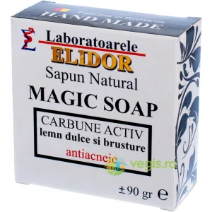 Sapun Antiacneic cu Carbune Activ, Lemn Dulce si Brusture Magic Soap 90g