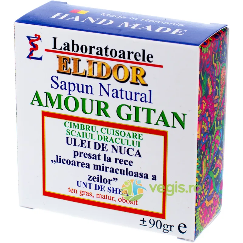 Sapun pentru Ten Gras si Matur cu Unt de Shea Amour Gitan 90g ELIDOR — preț și oferte