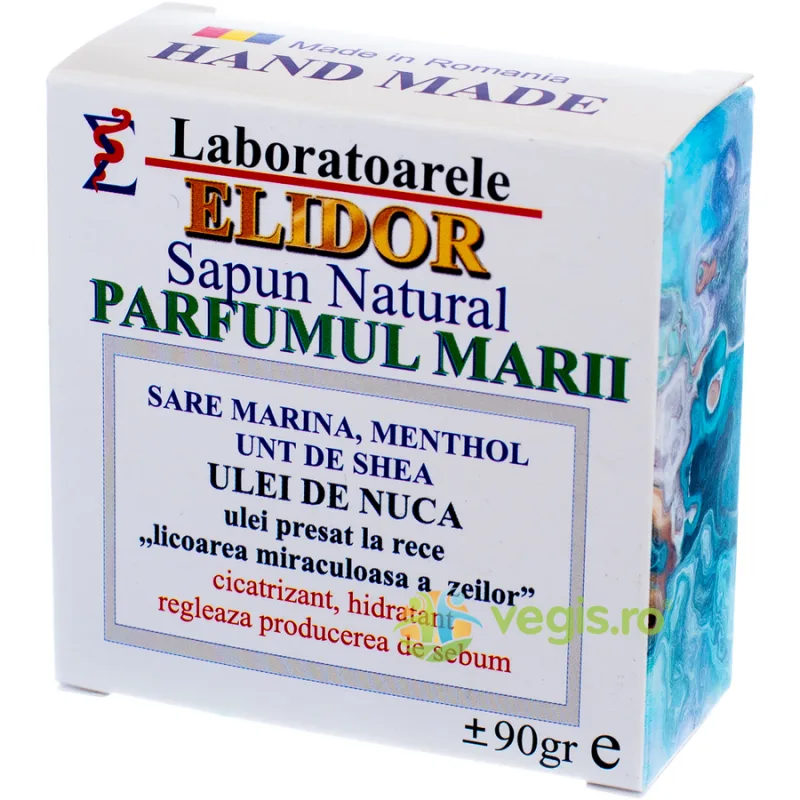 Sapun Cicatrizant si Hidratant cu Unt de Shea si Ulei de Nuca Parfumul Marii 90g ELIDOR — preț și oferte