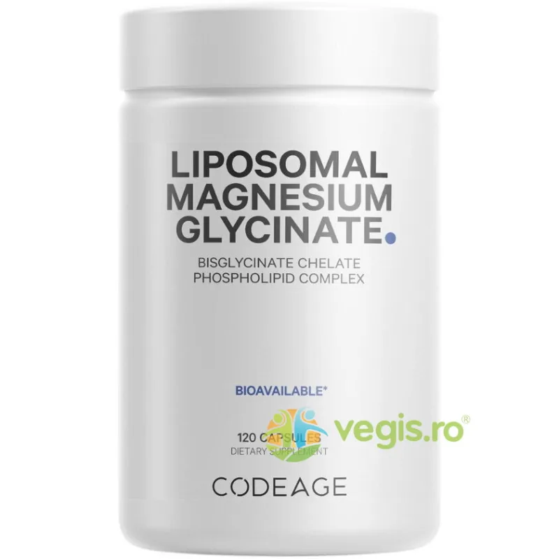 Magneziu Bisglicinat Lipozomal cu Bioperine - Formula Avansata Pentru Absorbtie Superioara 120cps CODEAGE — preț și oferte