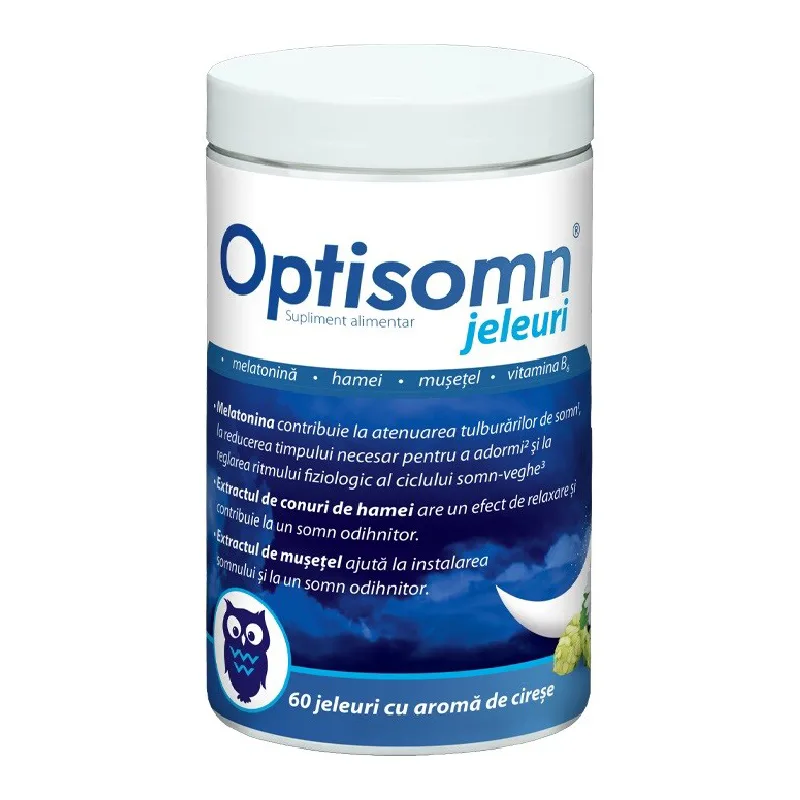 Optisomn, 60 jeleuri gumate cu aroma de cirese, Zdrovit — preț și oferte