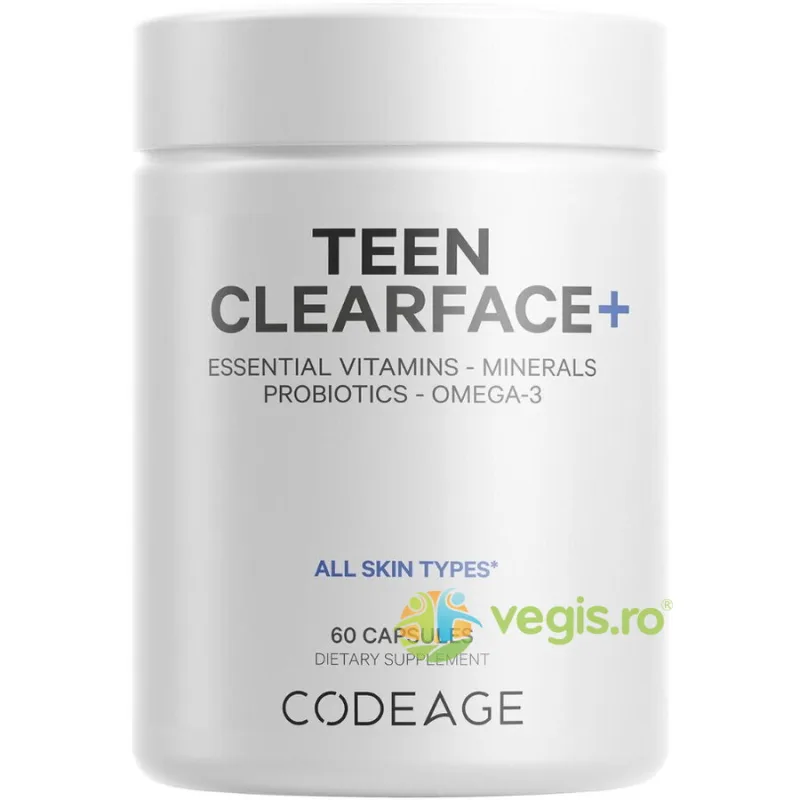Teen Clearface - Complex de Multivitamine pentru Adolescenti pentru Ten Sanatos 60cps CODEAGE — preț și oferte