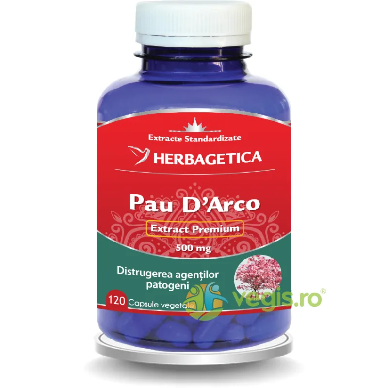Pau D'Arco 120cps HERBAGETICA — preț și oferte