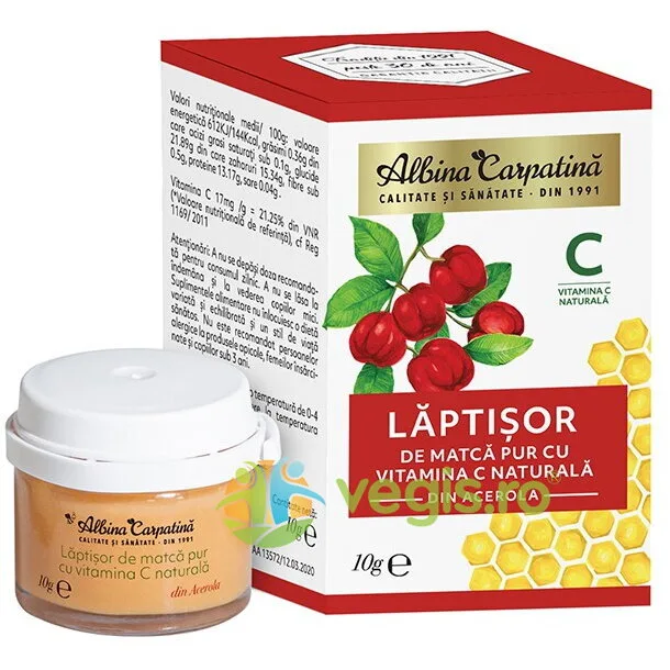 Laptisor de Matca cu Vitamina C 10g Albina Carpatina — preț și oferte