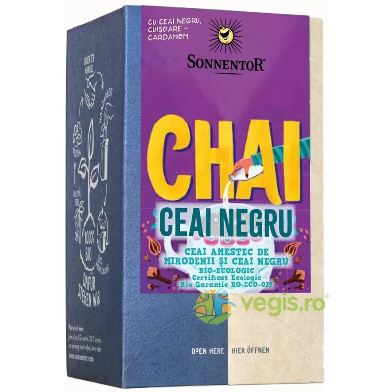 Ceai 'Chai' Negru si Amestec de Mirodenii Ecologic/Bio 18dz SONNENTOR — preț și oferte