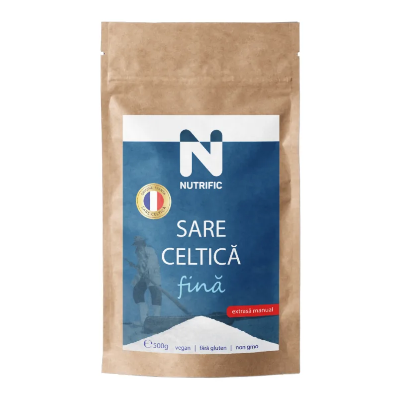 Sare celtica fina extrasa manual, 250g, Nutrific — preț și oferte