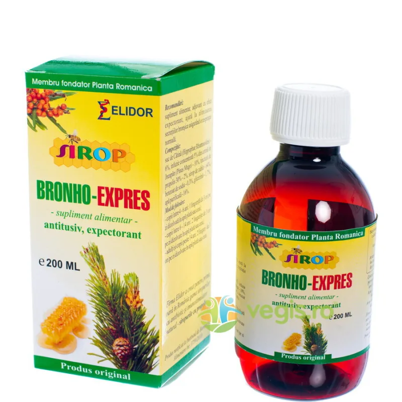 Sirop Bronho-Expres (Antitusiv, Expectorant) 200ml ELIDOR — preț și oferte