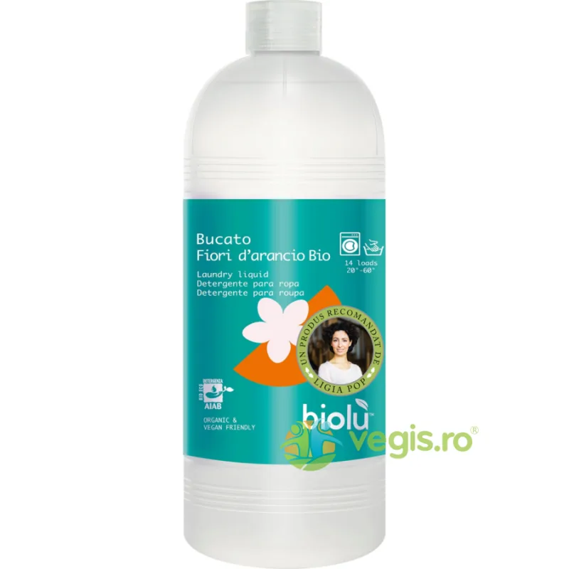 Detergent Lichid pentru Rufe Albe si Colorate cu Portocale Ecologic/Bio 1l BIOLU — preț și oferte