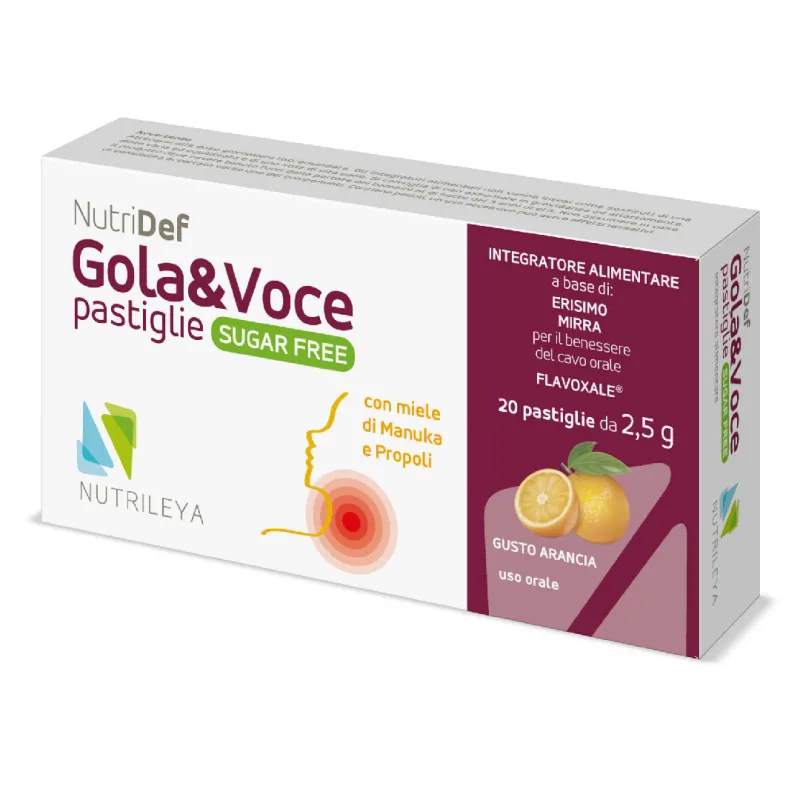 Gola&Voce portocale si miere de Manuka fara zahar NutriDef, 20 dropsuri, Nutrileya — preț și oferte