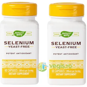 Pachet  Selenium 200mcg 60cps+60cps Secom,