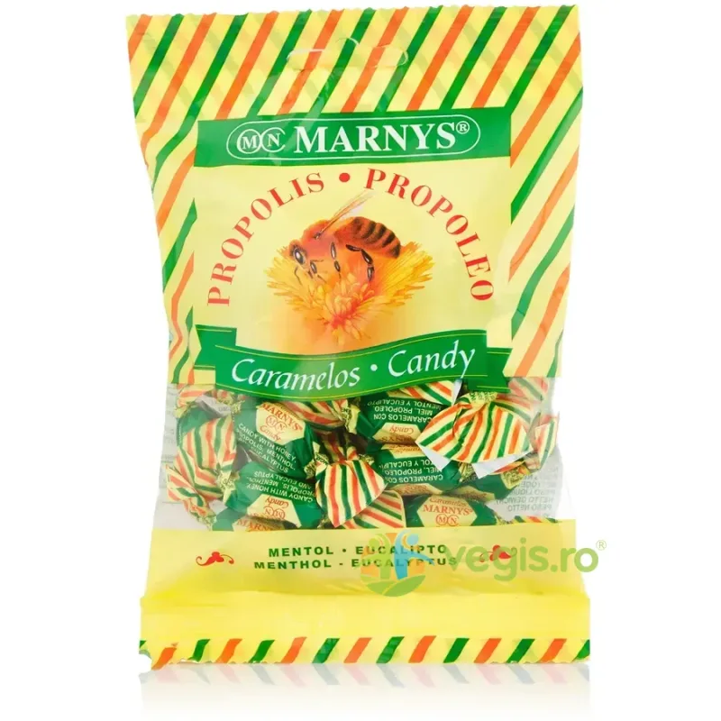 Bomboane cu Propolis, Miere, Mentol si  Eucalipt 60g MARNYS — preț și oferte