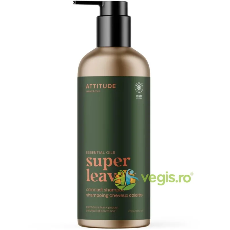 Sampon cu Patchouli si Piper Negru Colorlast Super Leaves 473ml ATTITUDE — preț și oferte