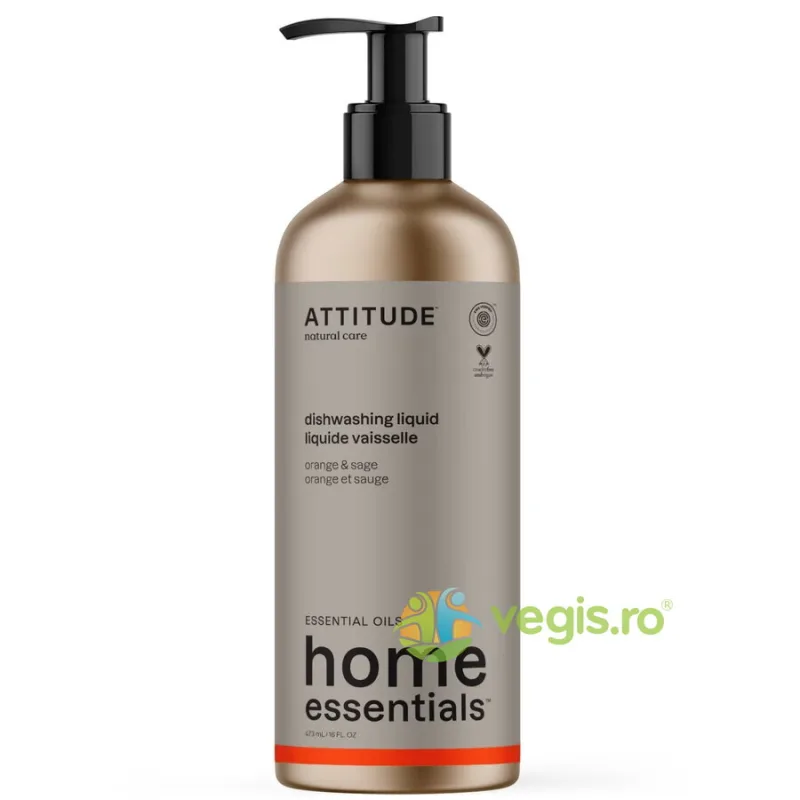 Lichid pentru Vase cu Aroma de Portocala si Salvie 473ml ATTITUDE — preț și oferte