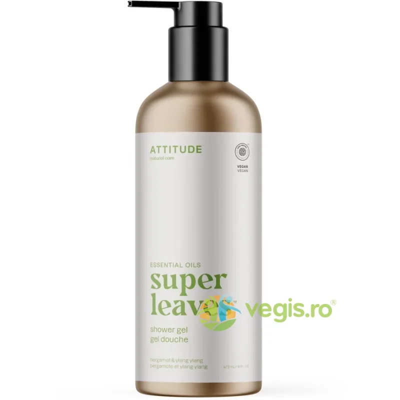 Gel de Dus cu Bergamota si Ylang Ylang Super Leaves 473ml ATTITUDE — preț și oferte