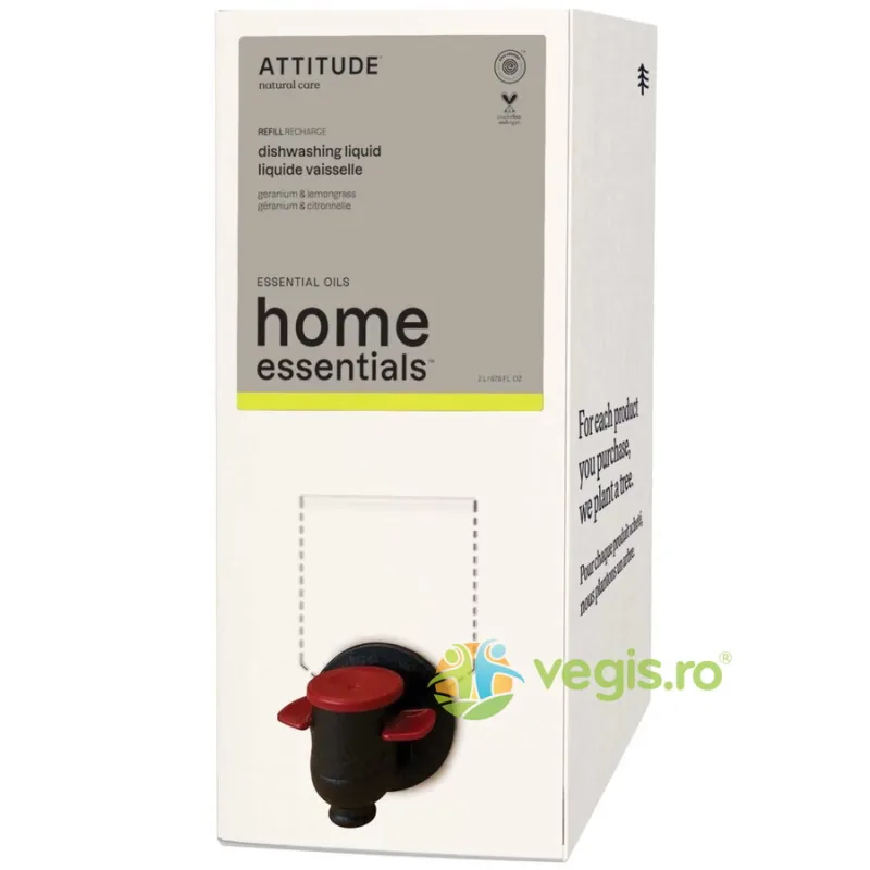 Rezerva Lichid de Vase cu Muscata si Lemongrass 2L ATTITUDE — preț și oferte