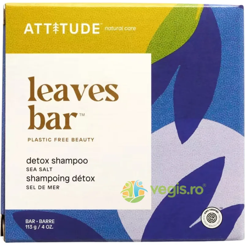 Sampon Solid Detox cu Sare de Mare 113g ATTITUDE — preț și oferte