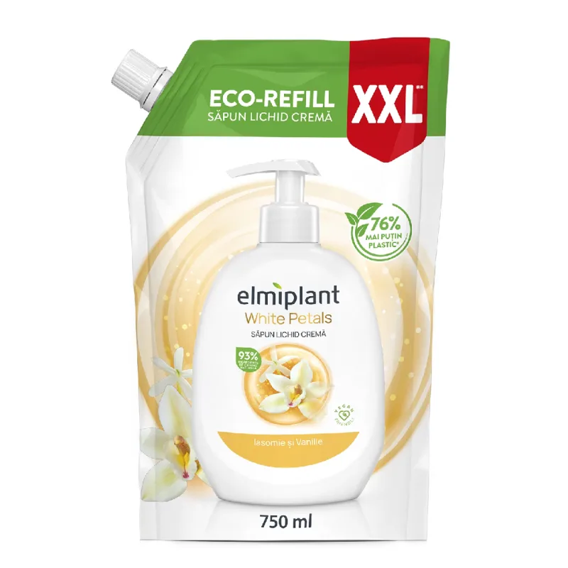 Sapun lichid crema Iasomie & Vanilie, 750ml, Elmiplant — preț și oferte