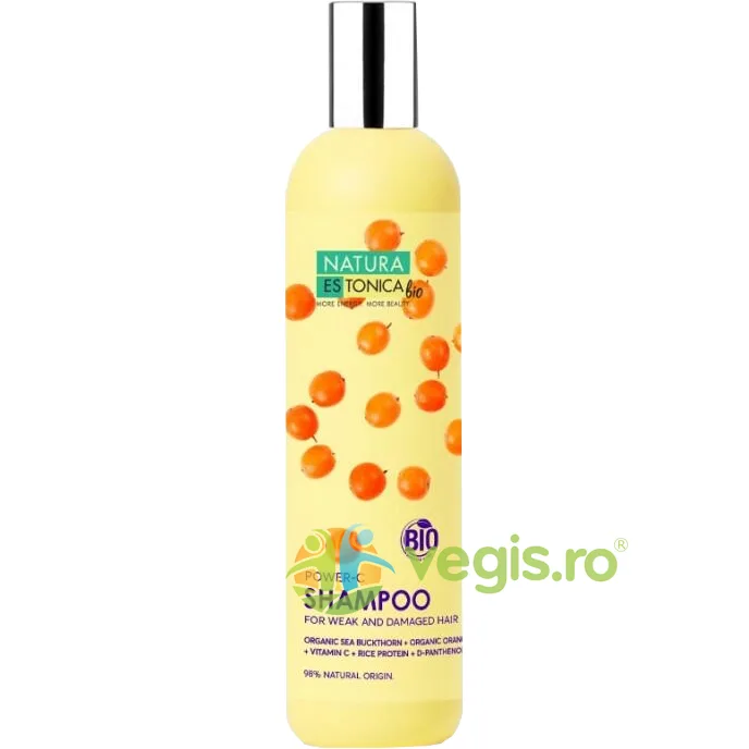 Sampon cu Vitamina C, Ulei de Catina si Portocale Power C 400ml NATURA ESTONICA — preț și oferte
