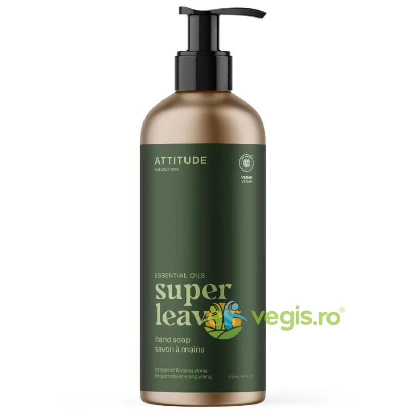 Sapun de Maini cu Bergamota si Ylang Ylang Super Leaves 473ml ATTITUDE — preț și oferte