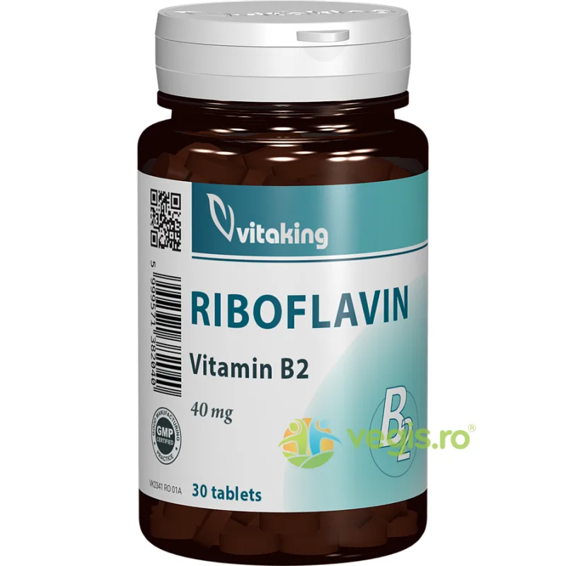 Vitamina B2 (Riboflavin) 40mg 30cpr VITAKING — preț și oferte