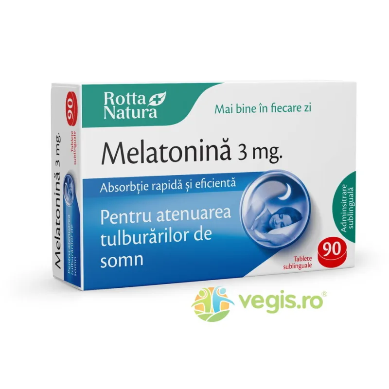 Melatonina 3mg 90cpr sublinguale ROTTA NATURA — preț și oferte