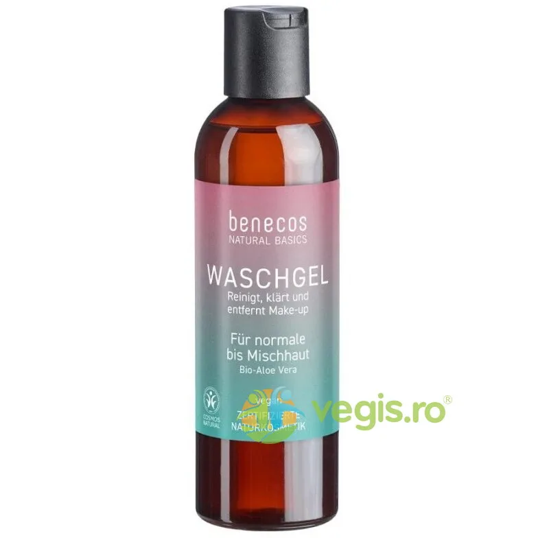 Gel de Spalare Demachiant pentru Ten Normal sau Mixt cu Aloe Vera 200ml BENECOS — preț și oferte
