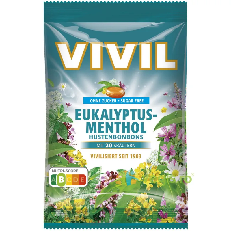 Bomboane cu Eucalipt si Menta fara Zahar 60g VIVIL — preț și oferte