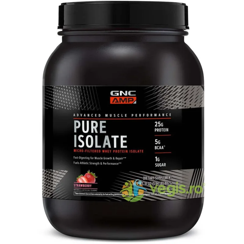 Proteina Izolata din Zer cu Aroma de Capsuni Amp Pure Isolate 882g GNC — preț și oferte