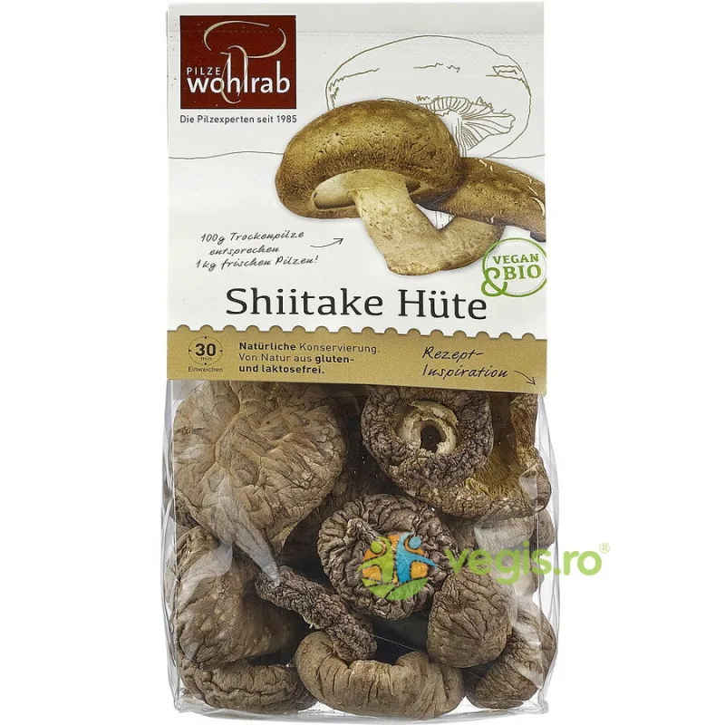 Ciuperci Palarii de Shiitake Deshidratate Ecologice/Bio 40g WOHLRAB — preț și oferte