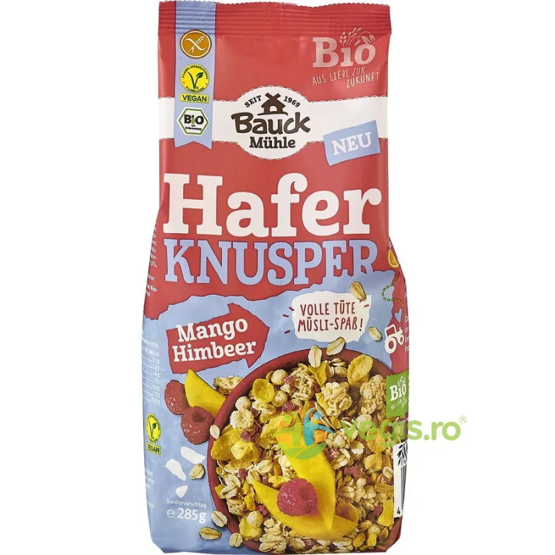 Musli Crocant cu Ovaz, Mango si Zmeura fara Gluten Ecologic/Bio 285g BAUCKHOF — preț și oferte