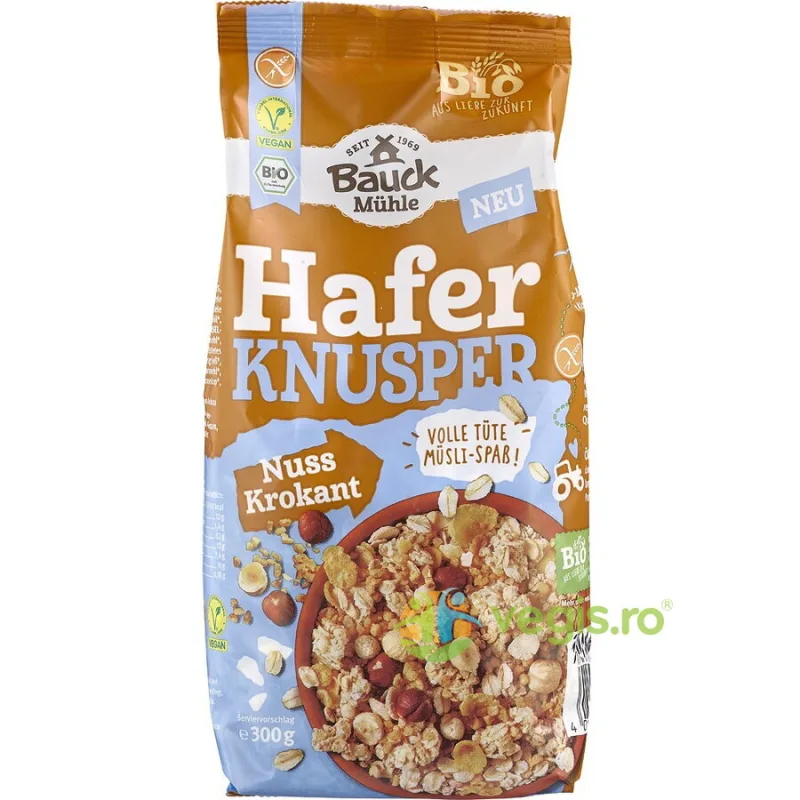Musli Crocant cu Ovaz si Nuci fara Gluten Ecologic/Bio 300g BAUCKHOF — preț și oferte