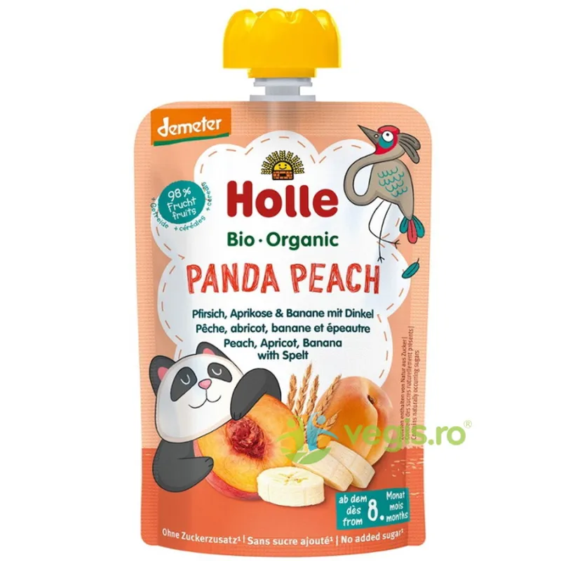 Piure de Piersici, Caise si Banane cu Spelta pentru Copii +8 Luni fara Zahar Ecologic/Bio 100g HOLLE — preț și oferte