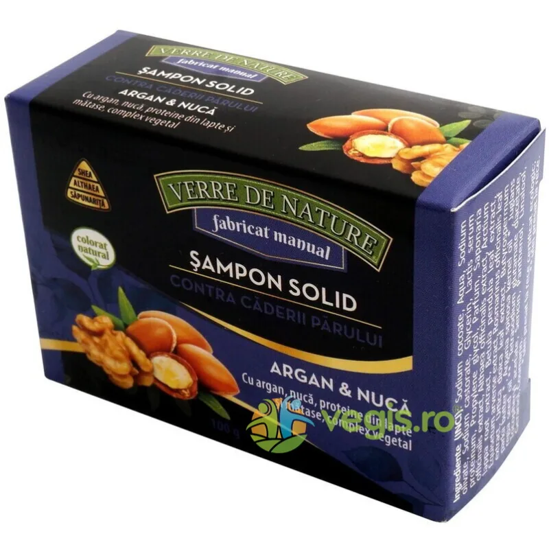 Sampon Solid Contra Caderii Parului cu Argan si Nuca 100g Manicos — preț și oferte