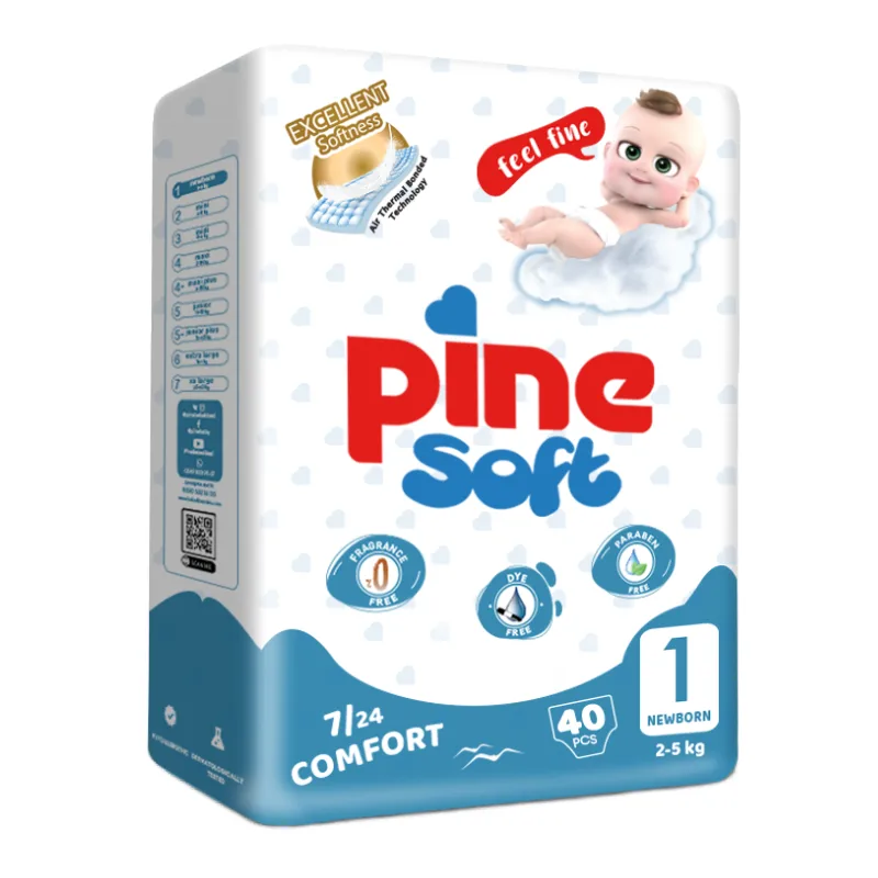 Scutece pentru nou nascut Soft, 2-5 kg, 40 bucati, PINE — preț și oferte