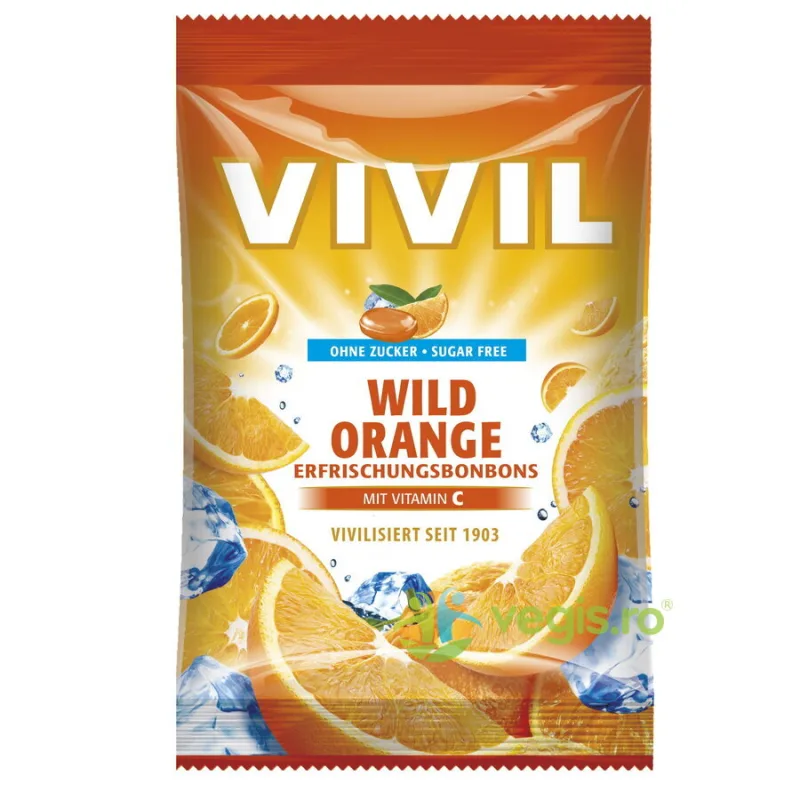 Bomboane cu Portocala Amara si Vitamina C fara Zahar 60g VIVIL — preț și oferte
