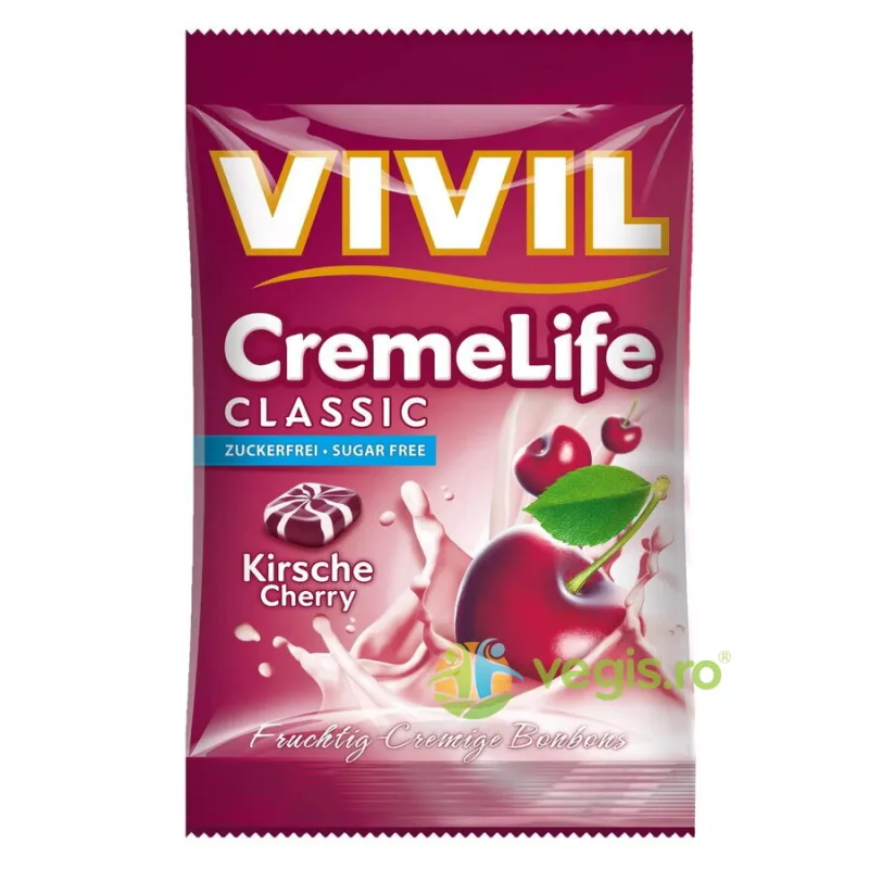 Bomboane Creme Life cu Cirese fara Zahar 90g VIVIL — preț și oferte