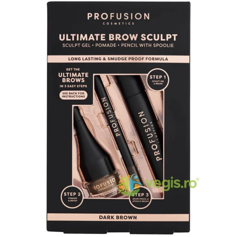 Kit pentru Sculptarea Sprancenelor Ultimate Brow Sculpt Dark Brown PROFUSION COSMETICS — preț și oferte