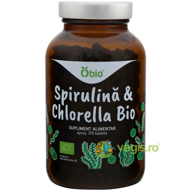 Spirulina&Chlorella Ecologica/Bio 375tb (150g) OBio — preț și oferte
